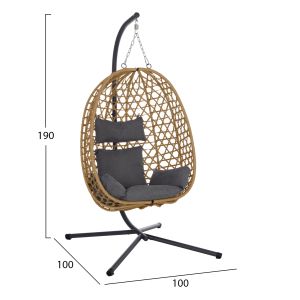 CRAB-NEST NESTA HM6468.05 BLACK METAL (STEEL) - BROWN PEARL 100X100X190CM.