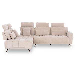 Ляв ъглов 5-местен диван Myron SM3318.02L екру платов 290X110-225X110H
