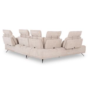 Ляв ъглов 5-местен диван Myron SM3318.02L екру платов 290X110-225X110H