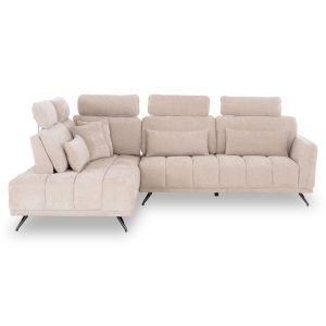 Ляв ъглов 5-местен диван Myron SM3318.02L екру платов 290X110-225X110H