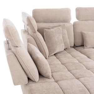 Ляв ъглов 5-местен диван Myron SM3318.02L екру платов 290X110-225X110H