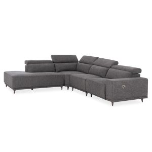Ляв ъглов 5-местен диван с регулираща се голема Lunaris SM3316.01L сив плат 307X267X94В