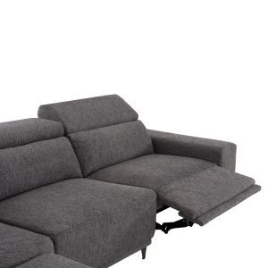 Ляв ъглов 5-местен диван с регулираща се голема Lunaris SM3316.01L сив плат 307X267X94В