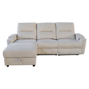 ЛЯВ ЪГЛОВ ДИВАН SYNTHIA HM3308.01L С МЯСТО ЗА СЪХРАНЕНИЕ - БЕЖОВ ПЛАТ 246X159X97ВСМ.