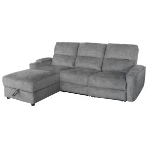 ЛЯВ ЪГЛОВ ДИВАН SYNTHIA HM3308.03L С МЯСТО ЗА СЪХРАНЕНИЕ - СИВ ПЛАТ 246X159X97ВСМ.