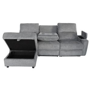 ЛЯВ ЪГЛОВ ДИВАН SYNTHIA HM3308.03L С МЯСТО ЗА СЪХРАНЕНИЕ - СИВ ПЛАТ 246X159X97ВСМ.