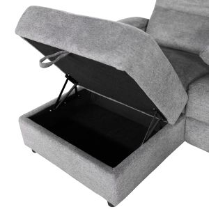 ЛЯВ ЪГЛОВ ДИВАН SYNTHIA HM3308.03L С МЯСТО ЗА СЪХРАНЕНИЕ - СИВ ПЛАТ 246X159X97ВСМ.
