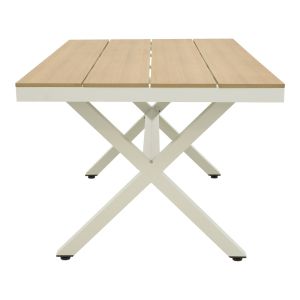 Thorio table made of plywood in natural aluminum in a white shade 160x90x75cm