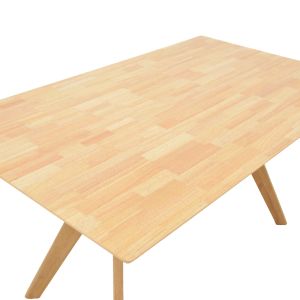 Rubber wood table with MDF in natural color 150x90x76cm