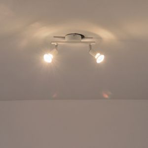 Metal movable spotlight 2XGU10 Max 7W 220X80X125MM white Arte Illumina Vorras