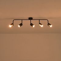 Metal spotlight 5 lamps 5XGU10 Max 7W 800X230 mm black Arte Illumina Olymp