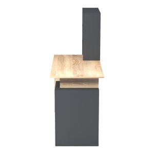 Офис бюро с етажерка и шкаф Meza в цвят сонома-антрацит 146.3x55x128.8см