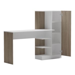 Офис с библиотека и шкаф Ofisio sonoma-white 152.3x40x120см