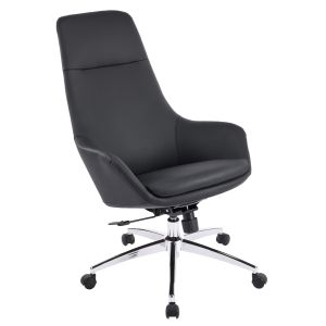 Офис стол Bekker HM18359.01 черна изкуствена кожа - хромирана основа 67X67X126ВСМ.