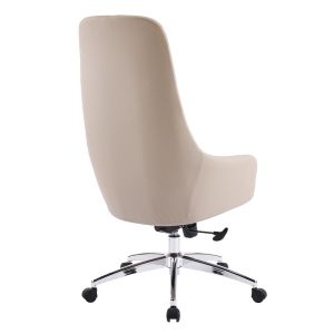 Офис стол Bekker HM18359.02 бежова изкуствена кожа - хромирана основа 67X67X126ВСМ.