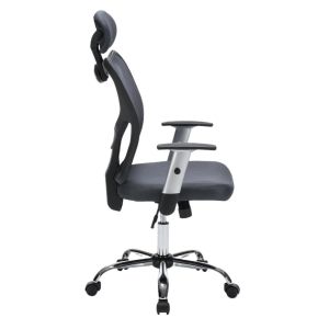 Офис стол Cuore HM1207.02 сив мрежестен плат - черна рамка - хромирана основа 63X61X125ВСМ.