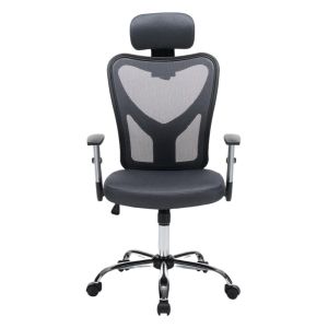 Офис стол Cuore HM1207.02 сив мрежестен плат - черна рамка - хромирана основа 63X61X125ВСМ.