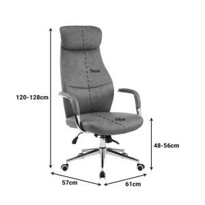 Офис стол Ferka кафяв, PU 64x71x120-128 см
