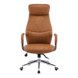 Офис стол Ferka кафяв, PU 64x71x120-128 см