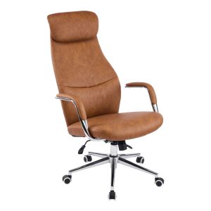 Офис стол Ferka кафяв, PU 64x71x120-128 см