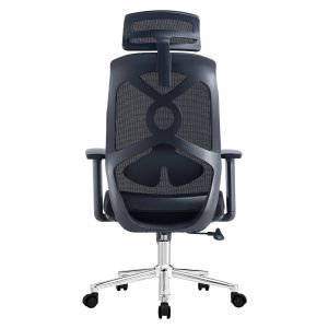 Офис стол Flexora HM1213.01 черен мрежестен плат - хромирана основа 60X63X125ВСМ.