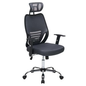 Офис стол HM1206.02 сив мрежестен плат - хромирана основа 63X64X122ВСМ.