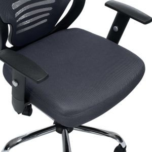 Офис стол HM1206.02 сив мрежестен плат - хромирана основа 63X64X122ВСМ.