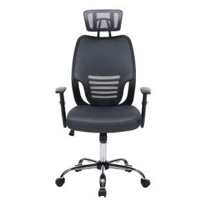 Офис стол HM1206.02 сив мрежестен плат - хромирана основа 63X64X122ВСМ.