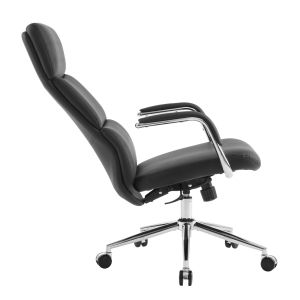Офис стол Meite HM18353.01 черна изкуствена кожа - хромирана основа 66X71X127ВСМ.