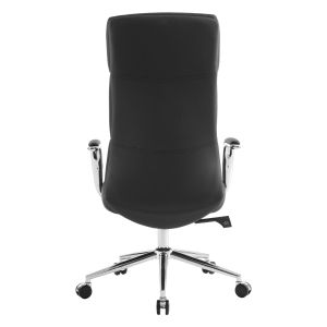 Офис стол Meite HM18353.01 черна изкуствена кожа - хромирана основа 66X71X127ВСМ.
