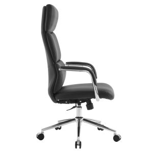 Офис стол Meite HM18353.01 черна изкуствена кожа - хромирана основа 66X71X127ВСМ.