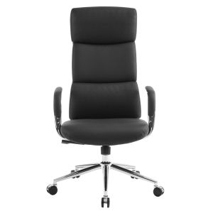 Офис стол Meite HM18353.01 черна изкуствена кожа - хромирана основа 66X71X127ВСМ.