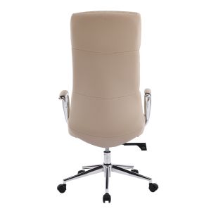 Офис стол Meite HM18353.02 бежова изкуствена кожа - хромирана основа 66X71X127ВСМ.