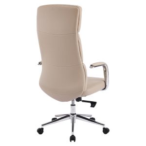 Офис стол Meite HM18353.02 бежова изкуствена кожа - хромирана основа 66X71X127ВСМ.