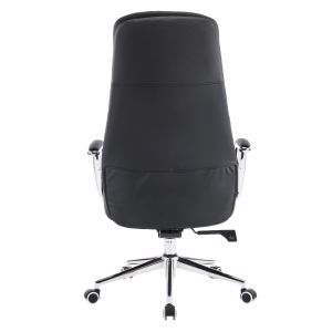 Офис стол Sonty HM18354.01 черна изкуствена кожа - хромирана основа 64X68X125ВСМ.