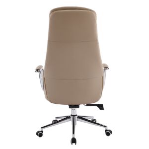 Офис стол Sonty HM18354.02 бежова изкуствена кожа - хромирана основа 64X68X125ВСМ.