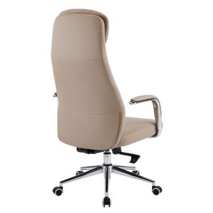 Офис стол Sonty HM18354.02 бежова изкуствена кожа - хромирана основа 64X68X125ВСМ.