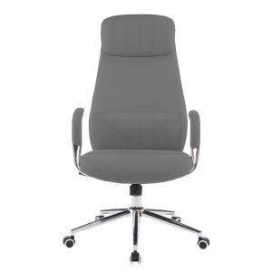Офис стол Sonty HM18354.10 сива изкуствена кожа - хромирана основа 64X68X125ВСМ.