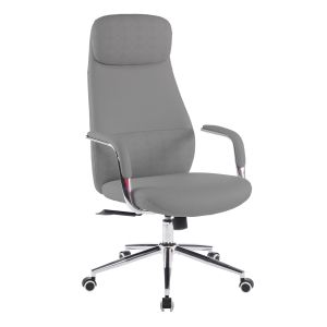 Офис стол Sonty HM18354.10 сива изкуствена кожа - хромирана основа 64X68X125ВСМ.