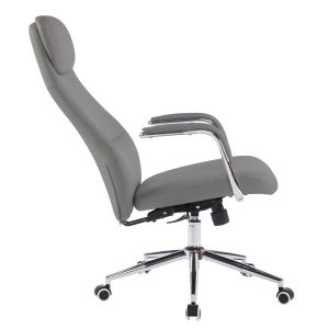 Офис стол Sonty HM18354.10 сива изкуствена кожа - хромирана основа 64X68X125ВСМ.