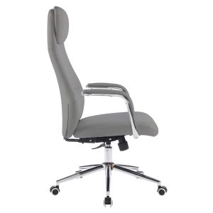 Офис стол Sonty HM18354.10 сива изкуствена кожа - хромирана основа 64X68X125ВСМ.