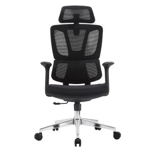 Офис стол Taskmaster HM1216.01 черен мрежестен плат - хромирана основа 69X65X125ВСМ.