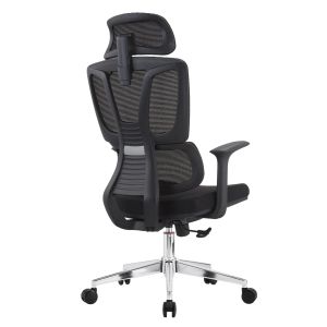 Офис стол Taskmaster HM1216.01 черен мрежестен плат - хромирана основа 69X65X125ВСМ.