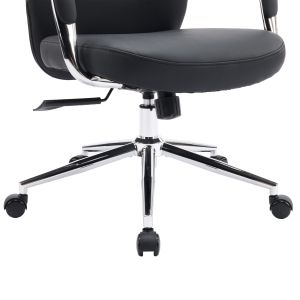 Офис стол Teeter HM18355.01 черна изкуствена кожа - хромирана основа 67X66X121ВСМ.