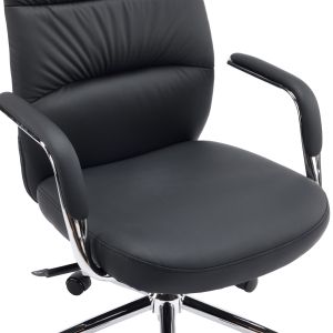 Офис стол Teeter HM18355.01 черна изкуствена кожа - хромирана основа 67X66X121ВСМ.