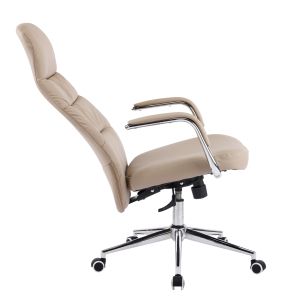 Офис стол Teeter HM18355.02 бежова изкуствена кожа - хромирана основа 67X66X121ВСМ.