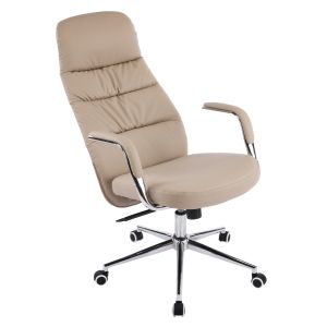 Офис стол Teeter HM18355.02 бежова изкуствена кожа - хромирана основа 67X66X121ВСМ.