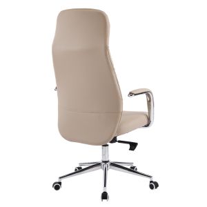 Офис стол Teeter HM18355.02 бежова изкуствена кожа - хромирана основа 67X66X121ВСМ.