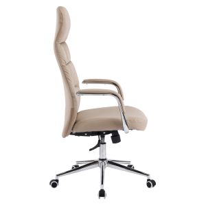 Офис стол Teeter HM18355.02 бежова изкуствена кожа - хромирана основа 67X66X121ВСМ.