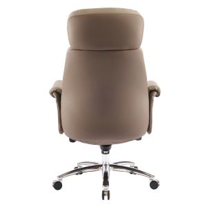 Офис стол Tomlin HM18358.02 бежово-кафява изкуствена кожа - хромирана основа 72X74X128ВСМ.